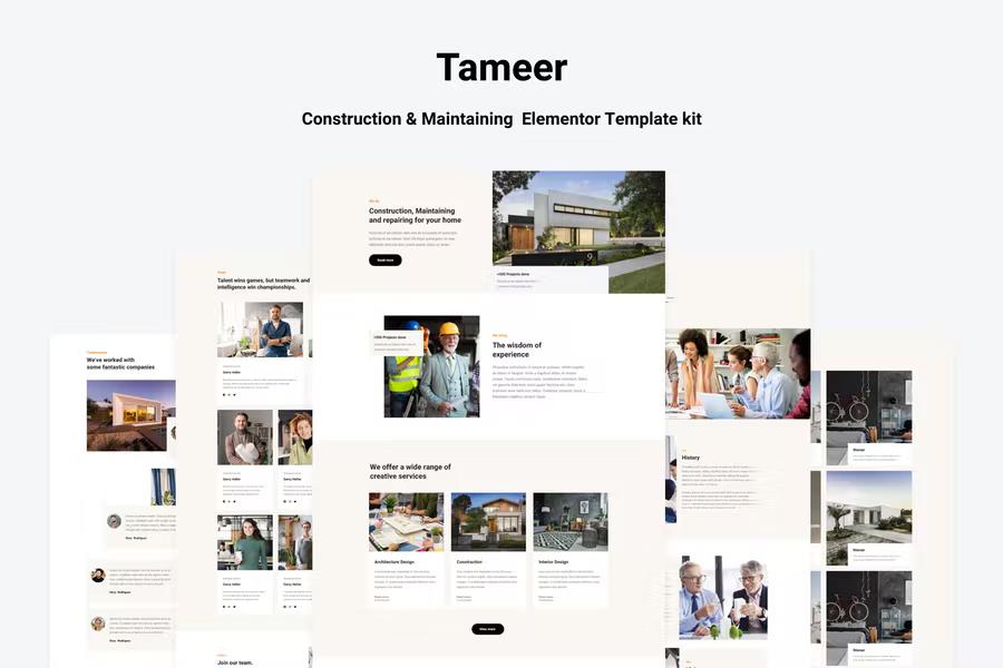 Tammer - Construction & Maintenance  Elementor Template kit listing image