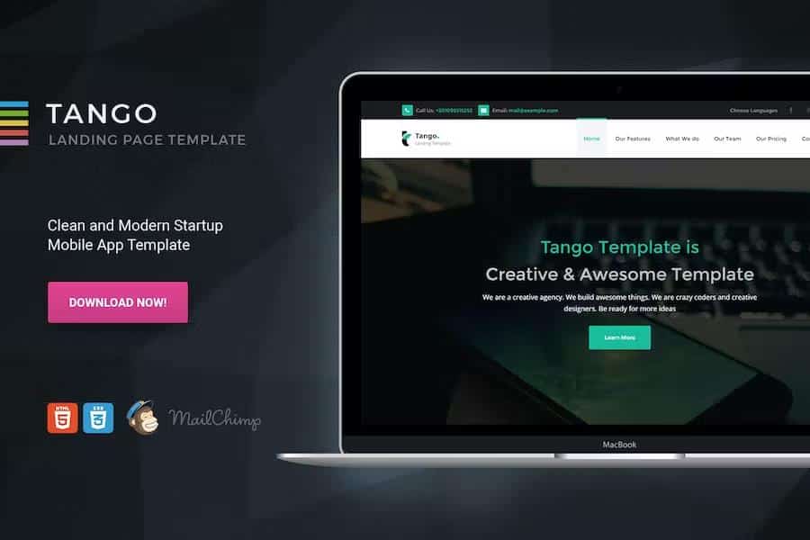 Preview image for Tango - Responsive Multi-Purpose Landing Page