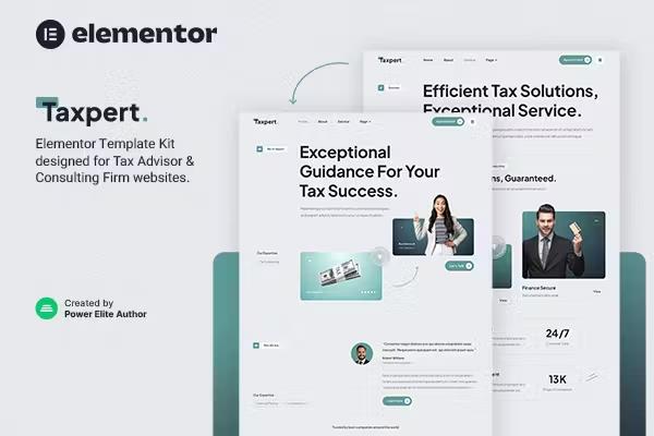 Taxpert – Tax Advisor & Consulting Elementor Template Kit listing image