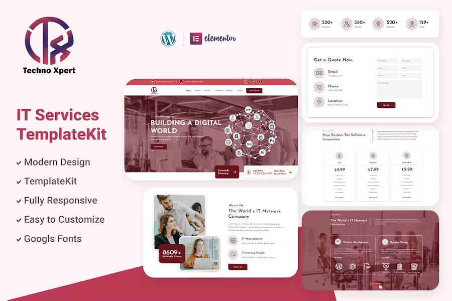 Product preview supplied for Techno Xpert - Software Agency & IT Solutions Service Template Kit