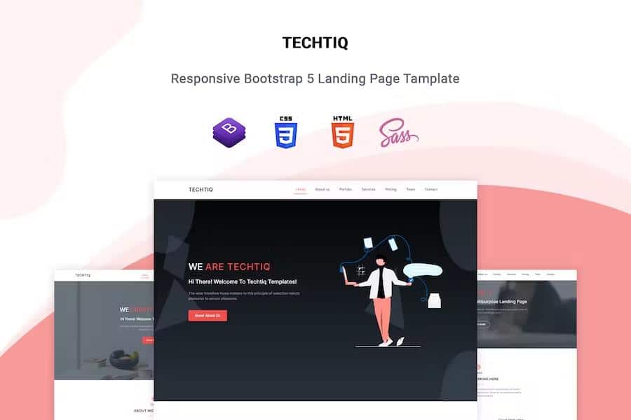 Product preview supplied for Techtiq - Responsive One Page Multipurpose Template