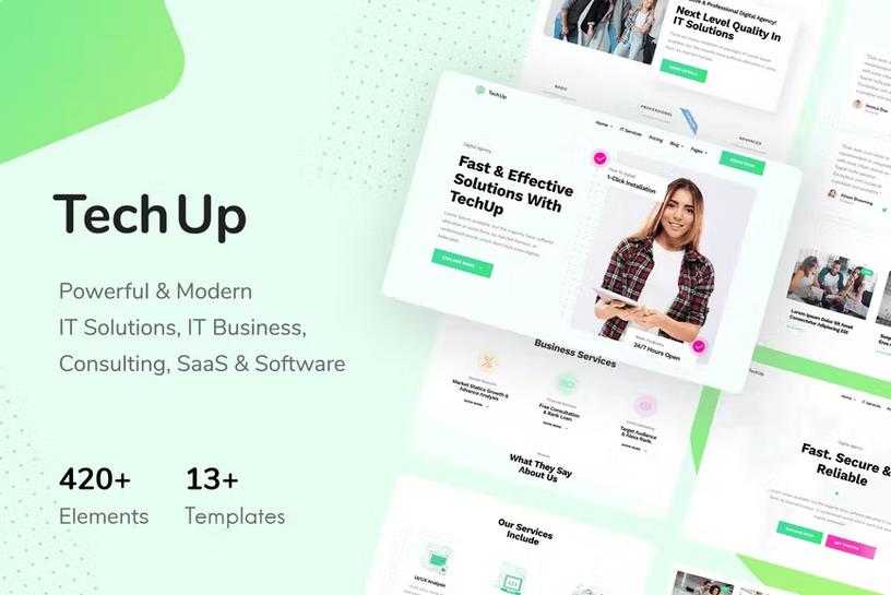 TechUp - Technology IT Solutions & Services Elementor Template Kit listing image