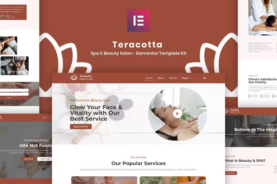 Preview image for Teracotta - Spa & Beauty Salon - Elementor Template Kit