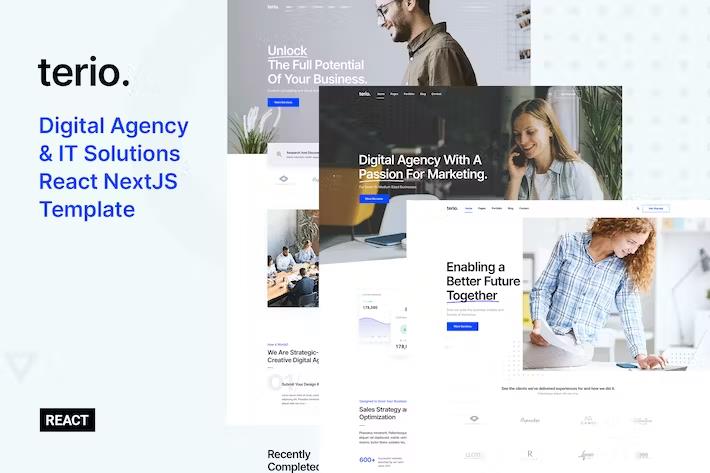 Terio - Digital Agency & Portfolio React NextJS listing image