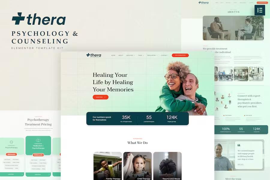 Preview image for Thera - Psychology & Counseling Elementor Template Kit