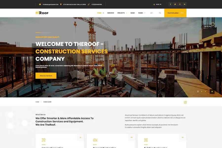 TheRoof - Construction And Architecture WordPress Theme