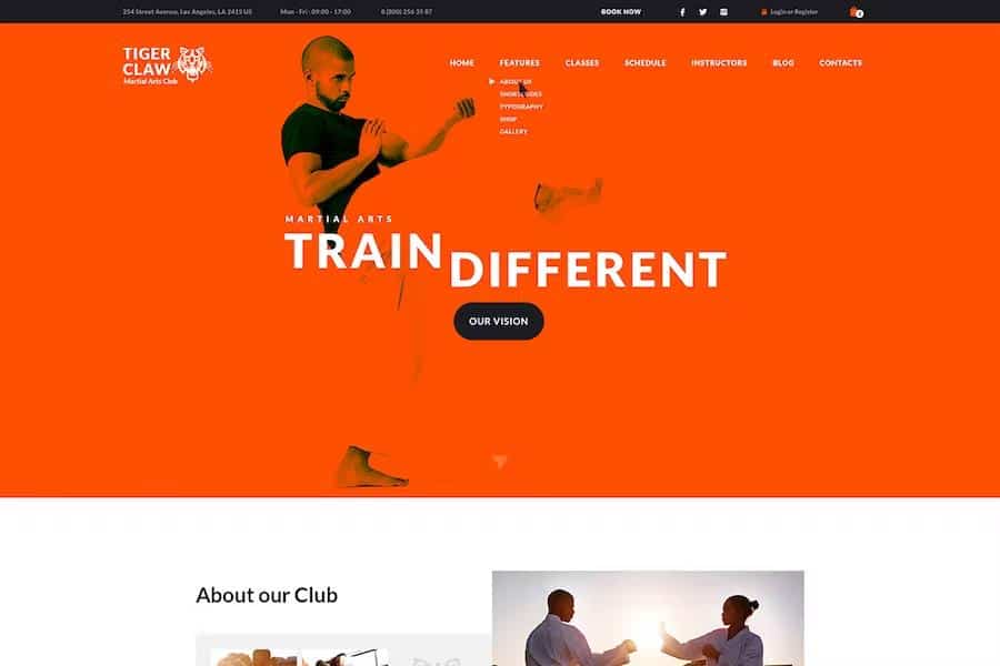 Tiger Claw - Martial Arts School and Fitness Center WordPress Theme