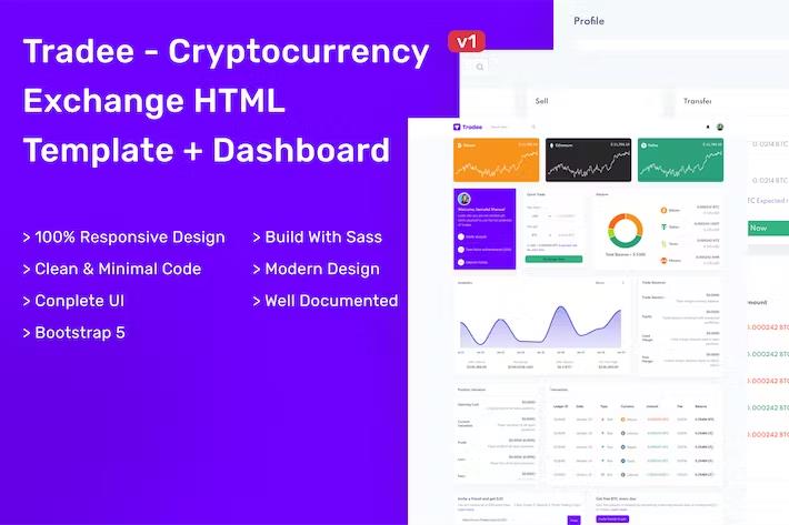 Preview image for Tradee - Cryptocurrency Exchange Template