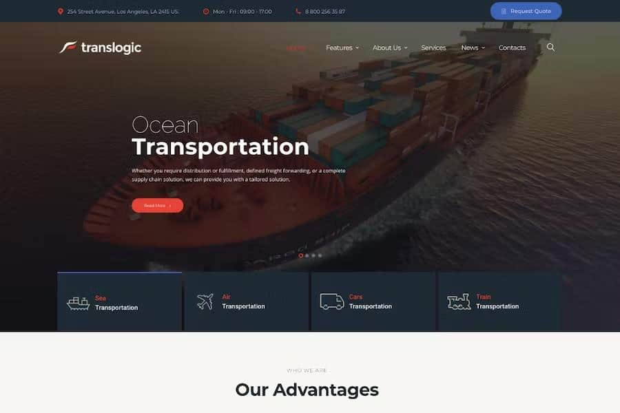Translogic - Logistics & Shipment Transportation WordPress Theme
