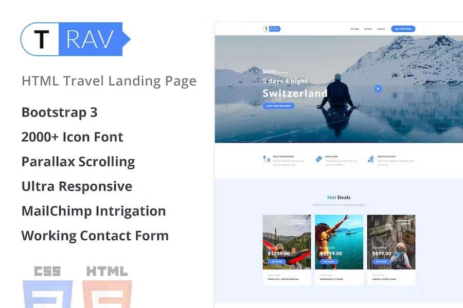 Trav - Travel HTML Landing Page