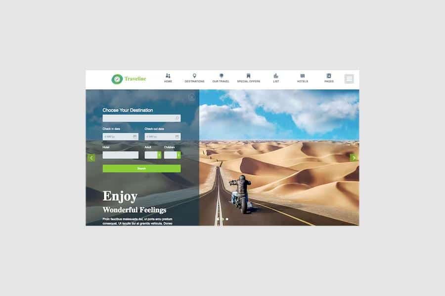 Traveline - Tour & Travel Hotel Booking Template