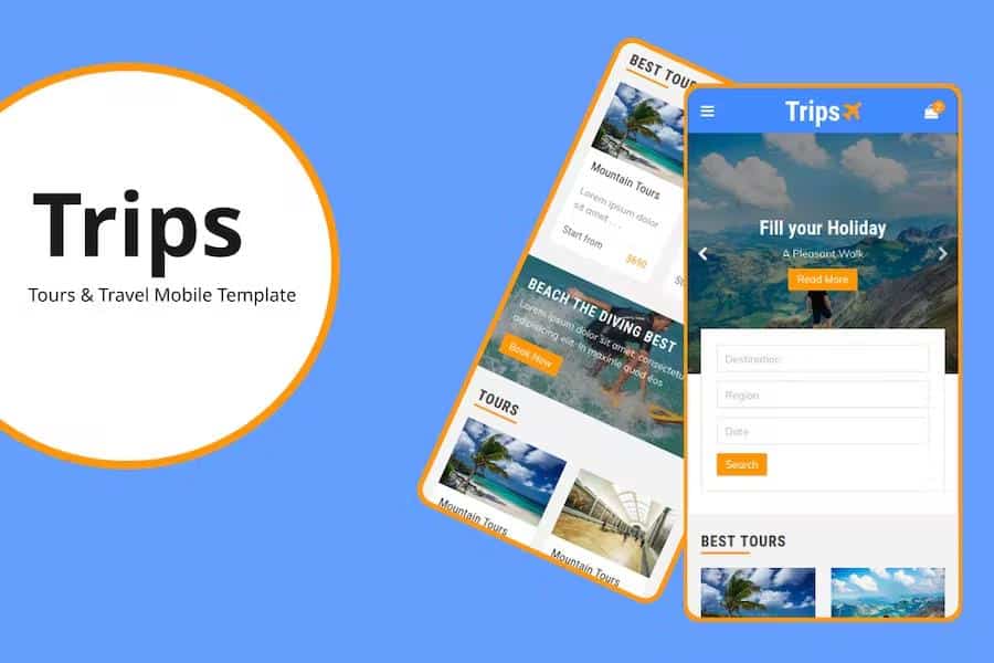 Trips - Tours and Travel Mobile Template