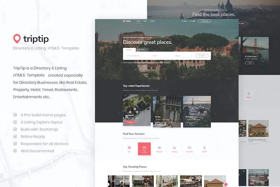 TripTip - Listing & Directory HTML5 Template listing image