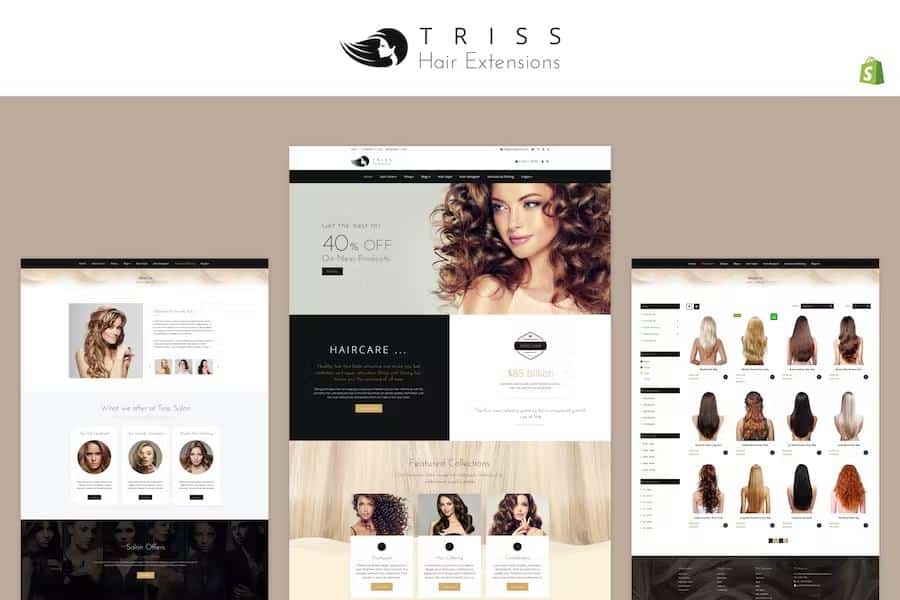 Triss - Hair Extension, Beauty Salon Shopify Theme