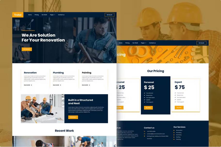 Trotol - Renovation Elementor Template Kit