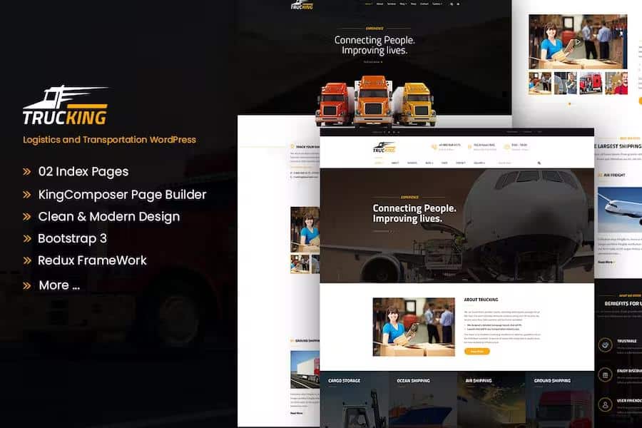 Trucking - Logistics and Transportation WordPress Theme