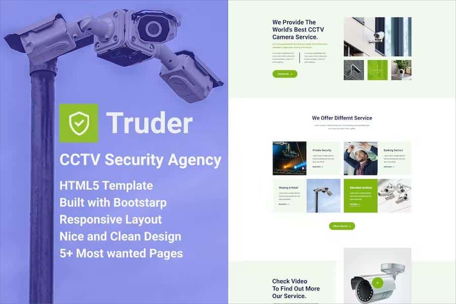 Truder - CCTV Security Service Agency HTML Template