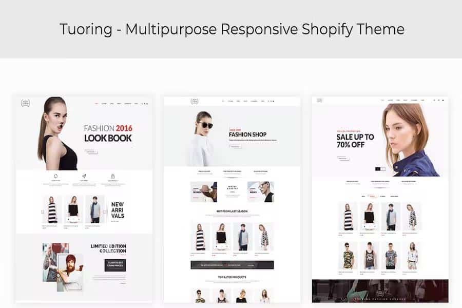 Tuoring - Responsive Fashion, Tee, Clothing Shopify Theme (Sections Ready)