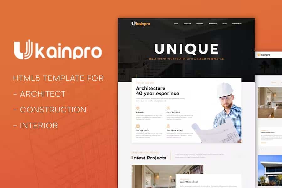 Ukainpro - Interior Design & Architecture Portfolio Template Responsive HTML5 Design