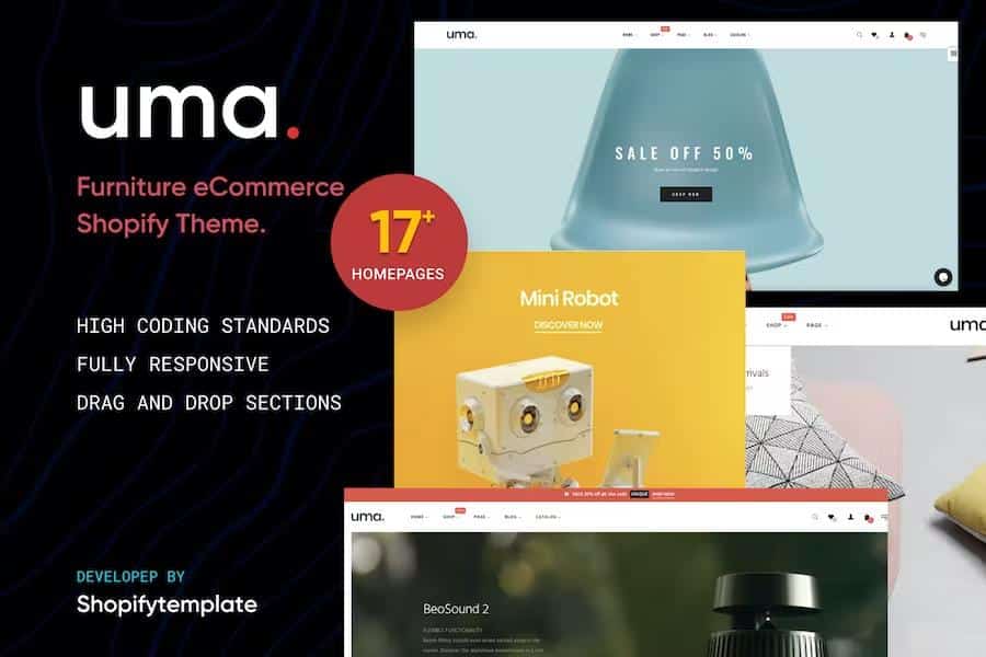 Uma - Minimal Clean Multiple Shopify Theme