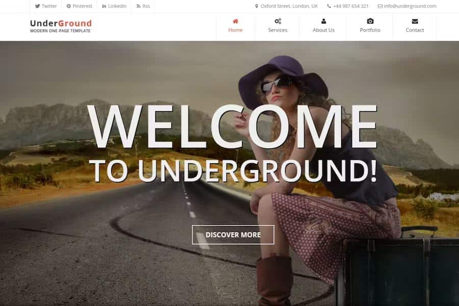 UnderGround - Minimal Onepage & Multipage Template product preview