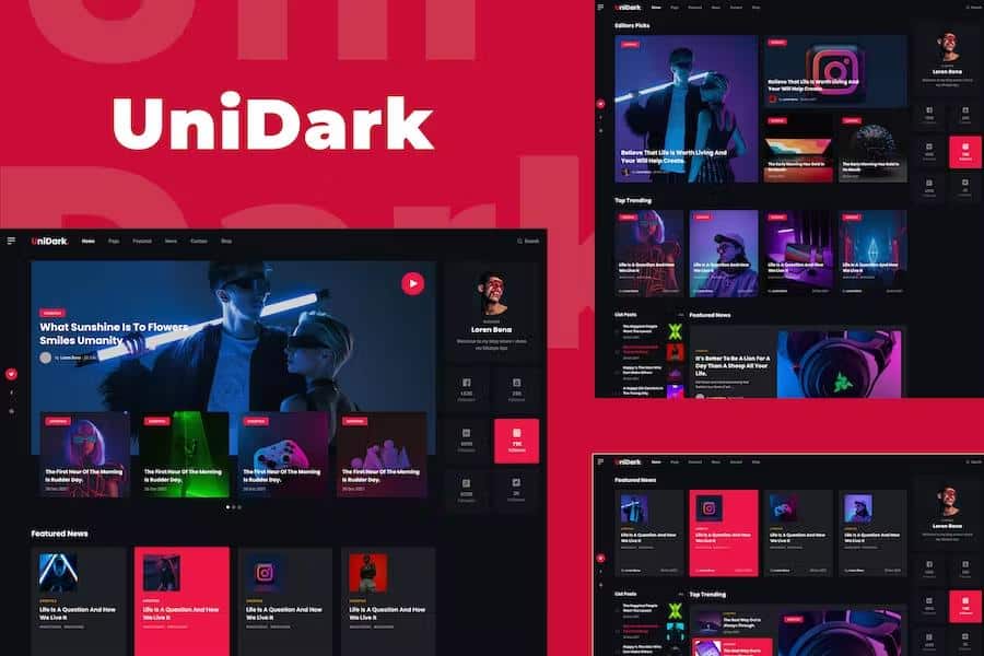 UniDark - Blog and Magazine HTML Template listing image