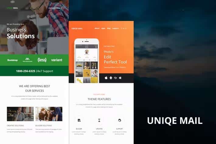 Uniqe Mail - Responsive Email set + Online Access
