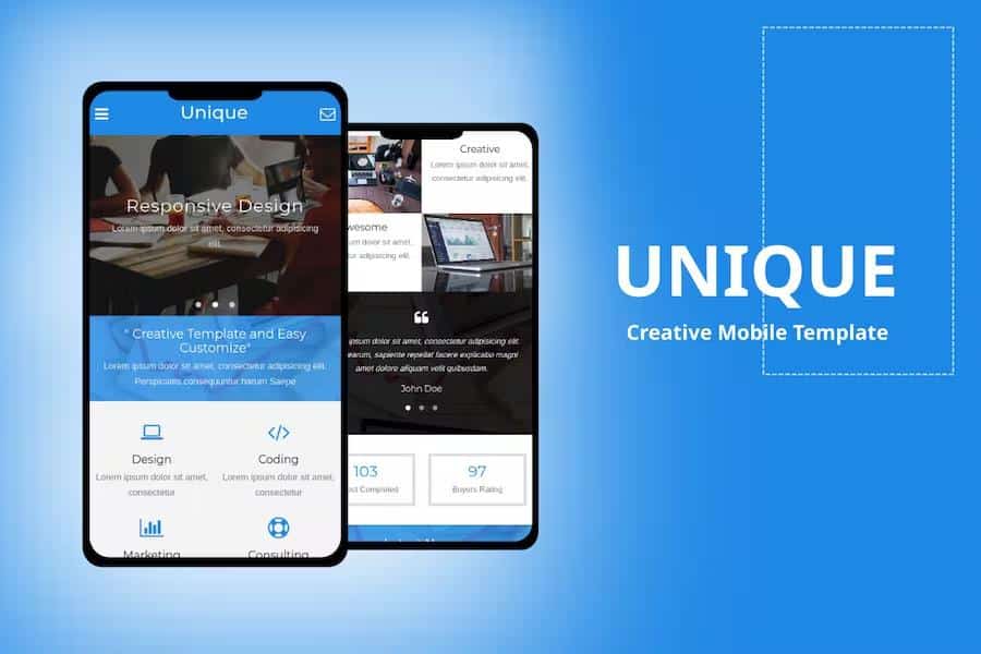 Unique - Creative Mobile Template