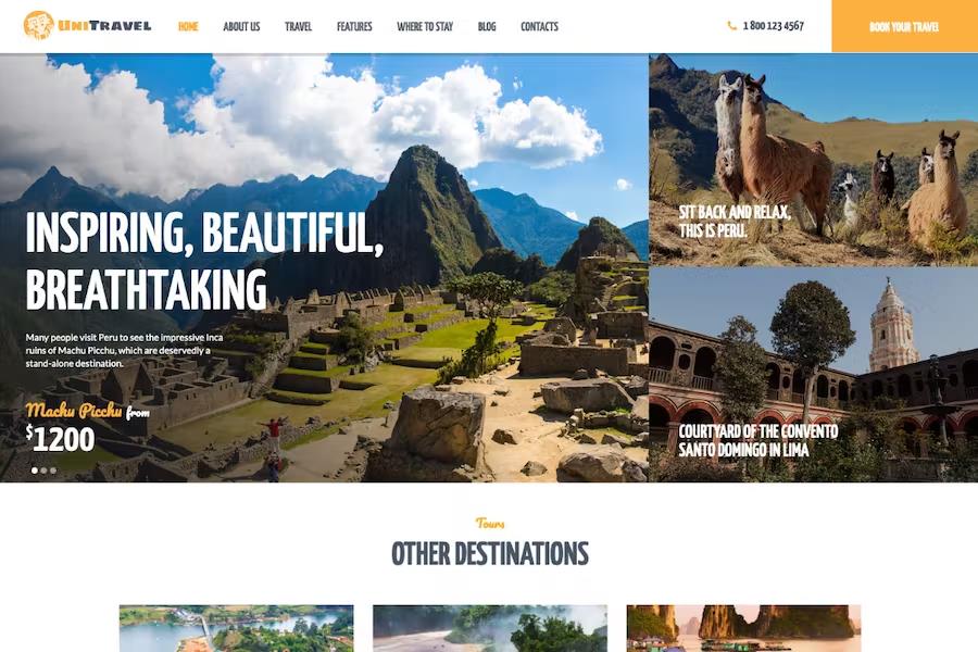 UniTravel - Travel Agency & Tourism Bureau WordPress Theme
