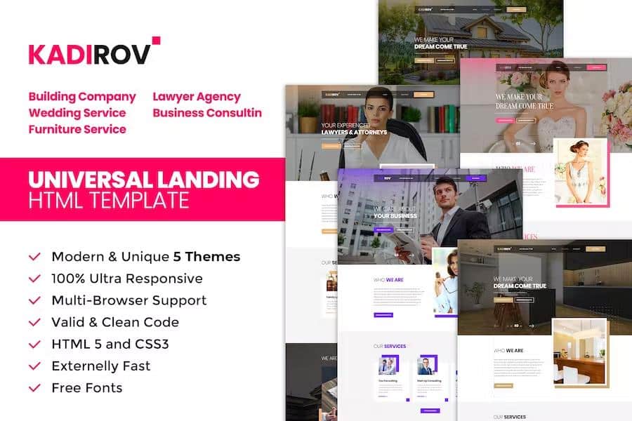Kadirov - 5 Landing Page Template