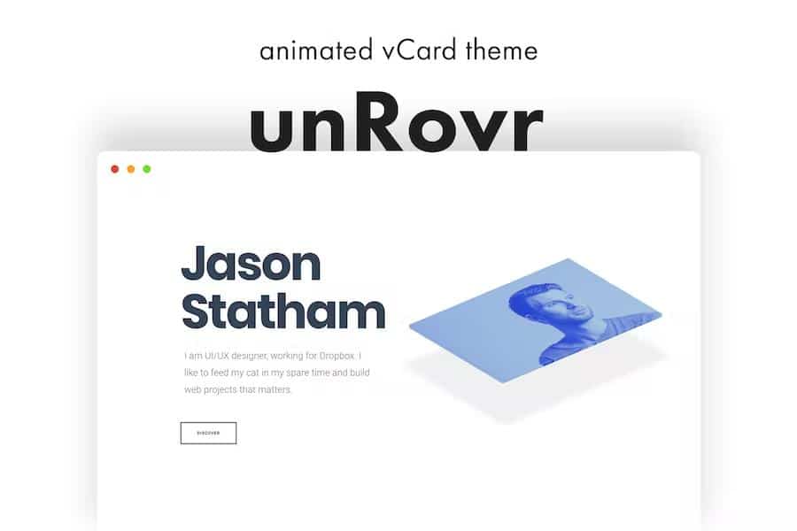 unRovr - Animated vCard WordPress Theme