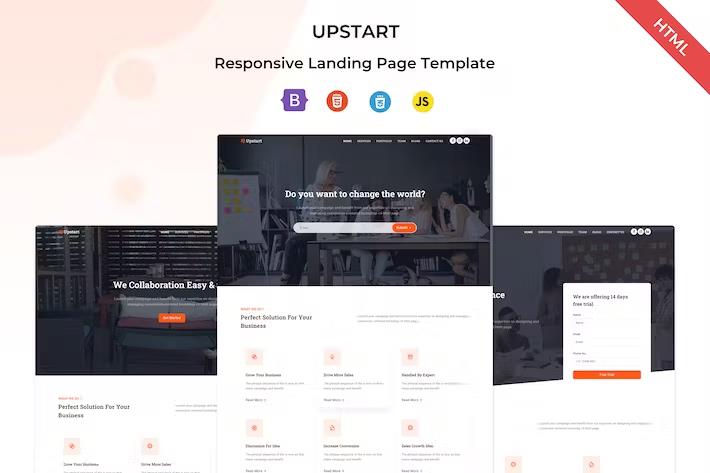 Upstart - Responsive Landing Template product preview