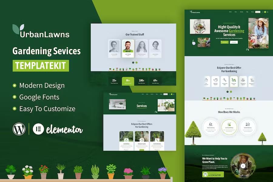 Urban Lawns - Gardening Elementor Template Kit