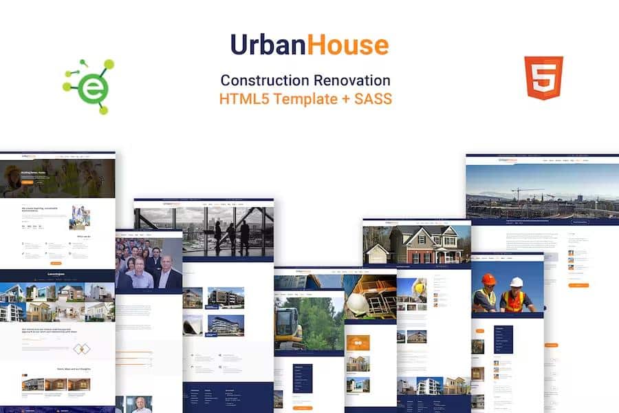 UrbanHouse - Construction Renovation HTML5 Template + SASS