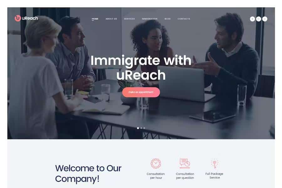 uReach - Immigration & Relocation Law Consulting WordPress Theme