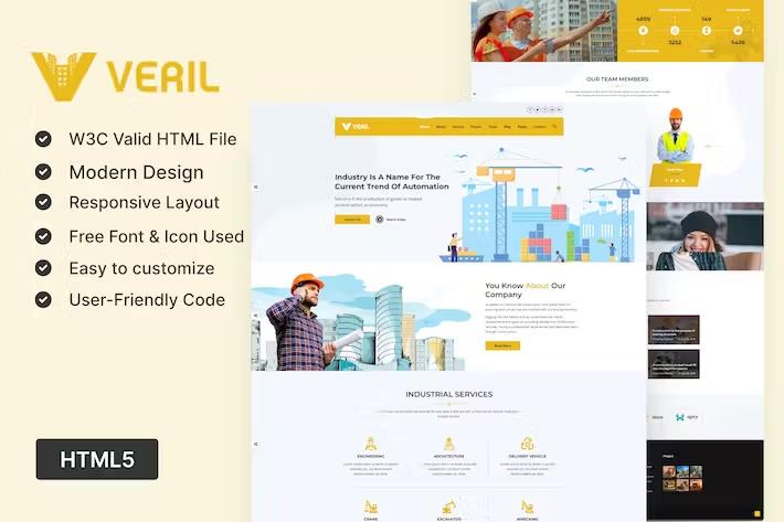Veril - Construction and Industrial HTML Template listing image