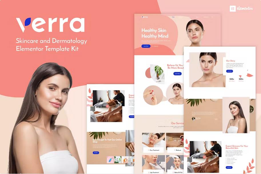 Product preview supplied for Verra - Skincare & Dermatology Elementor Template Kit
