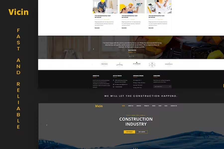 Vicin - Multipurpose Construction & Plumbing HTML Template listing image