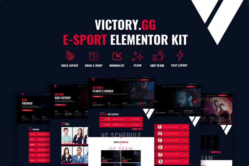 Preview image for Victory - Esports & Gaming Elementor Template Kit