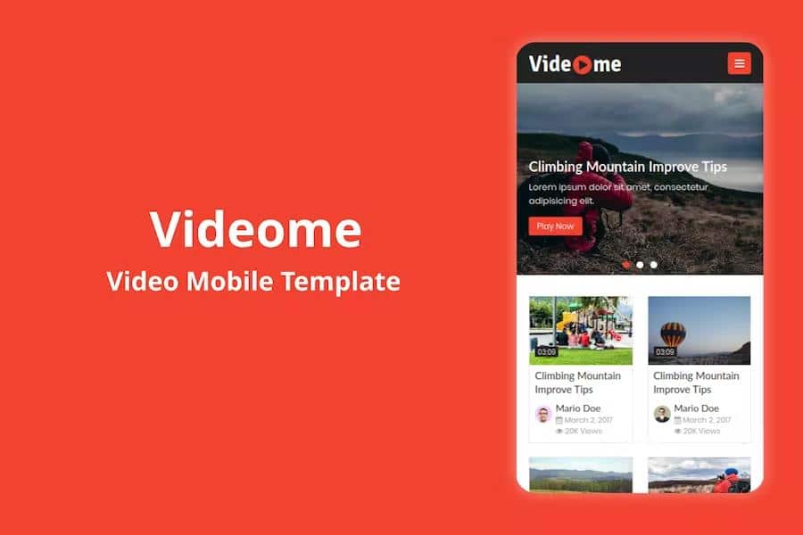 Videome - Video Mobile Template
