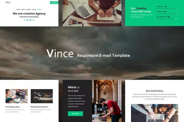 Vince Mail - Responsive E-mail Template + Online Access