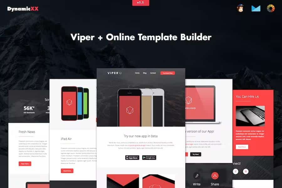 Viper - Responsive Email + Online Template Builder listing image