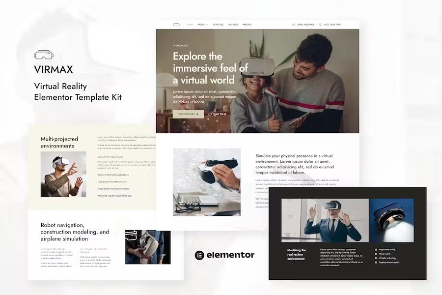 Preview image for Virmax - Virtual Reality Services Elementor Template Kit