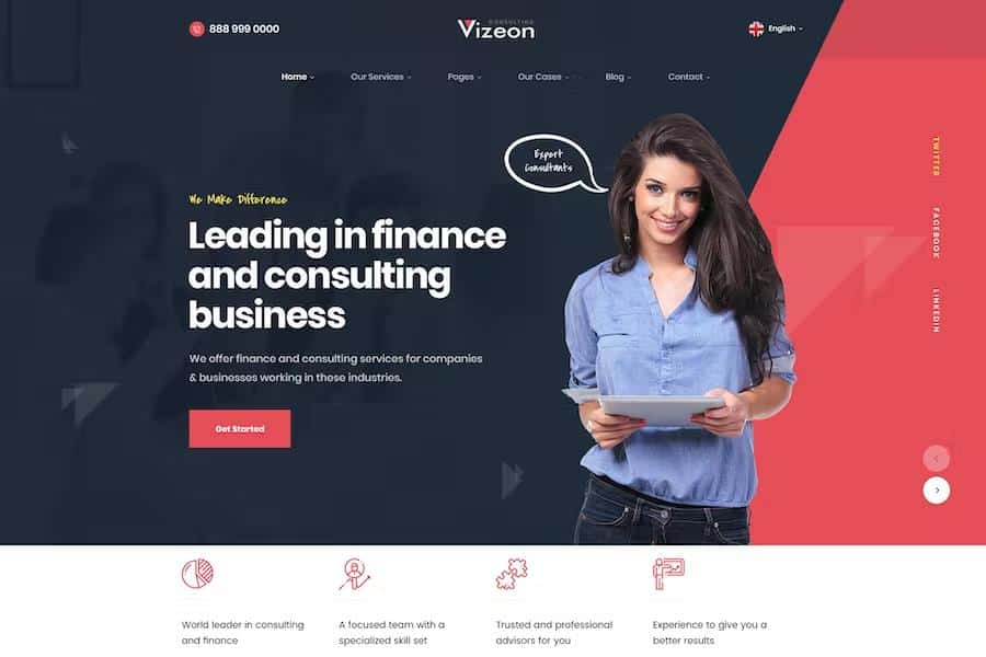 Vizeon - Business Consulting WordPress Themes
