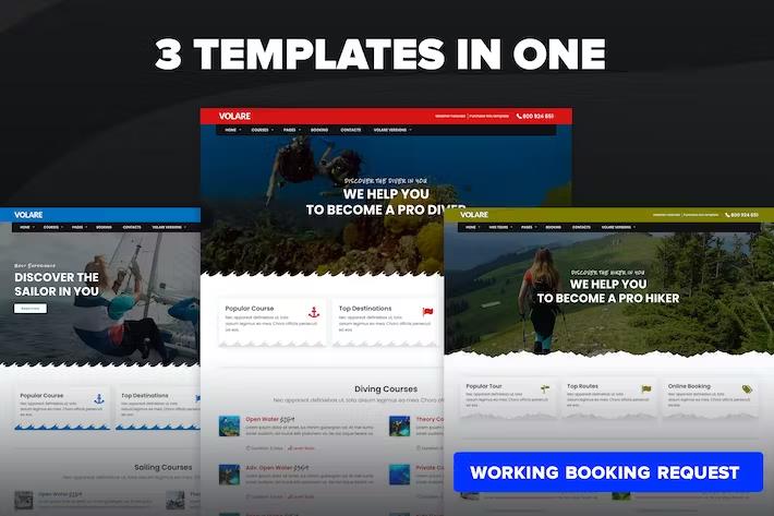 Volare - Trekking and Sailing Site Template listing image