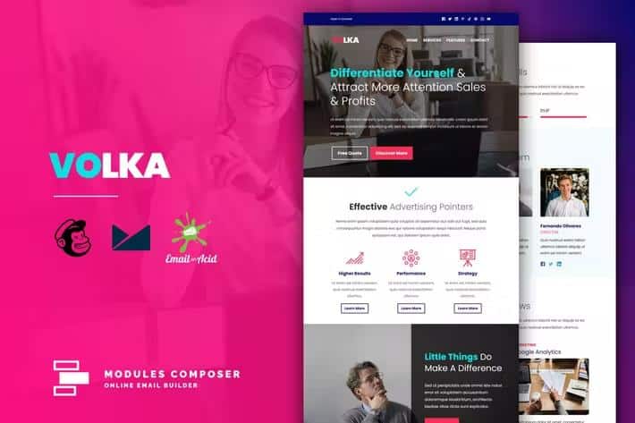 Volka - Responsive Email for Agencies, Startups & Creative Teams with Online Builder