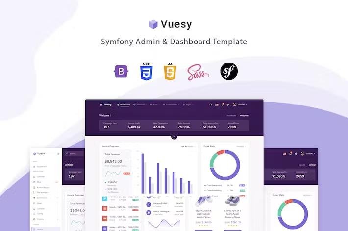 Vuesy - Symfony Admin & Dashboard Template product preview