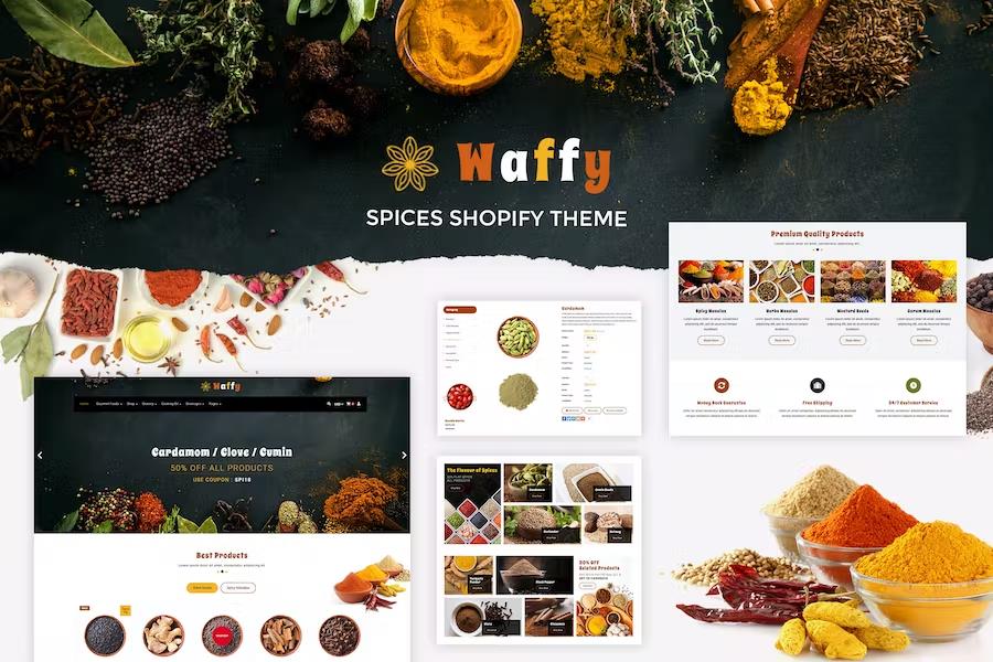 Waffy - Spices, Dry Fruits and Nuts Organic shop Shopify Theme
