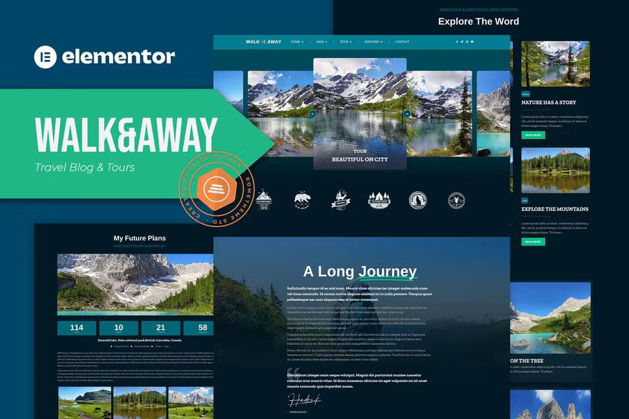 Preview image for Walk&Away - Travel Blog & Tours Elementor Template Kit