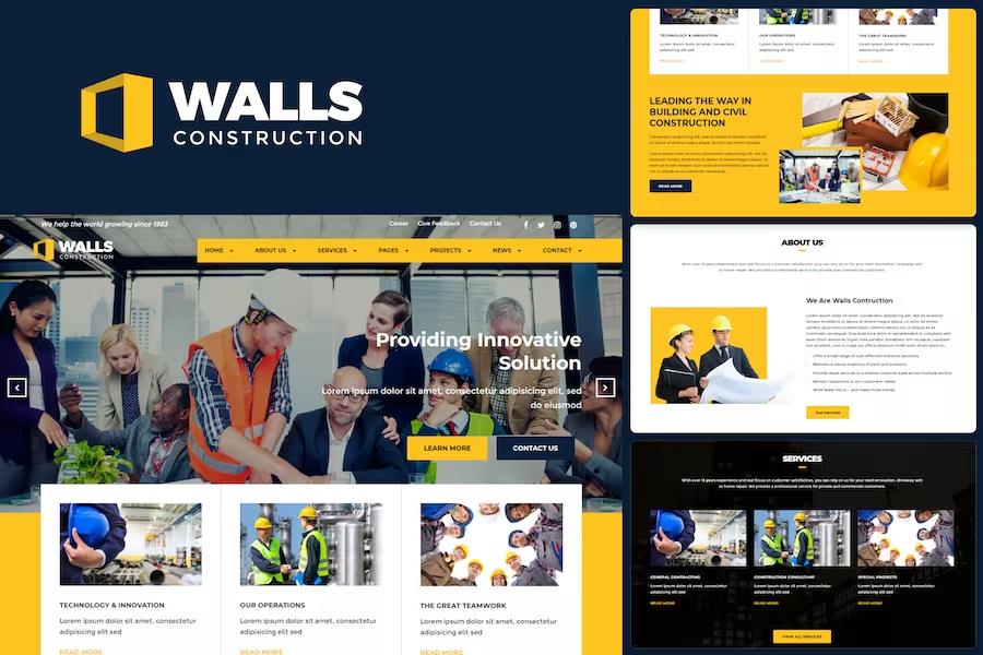 Walls - Construction HTML Template